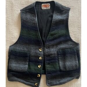 Paragraff Vest Wool Blend SW Aztec Pattern Multi Blue Button Up Mens S/M (Read)